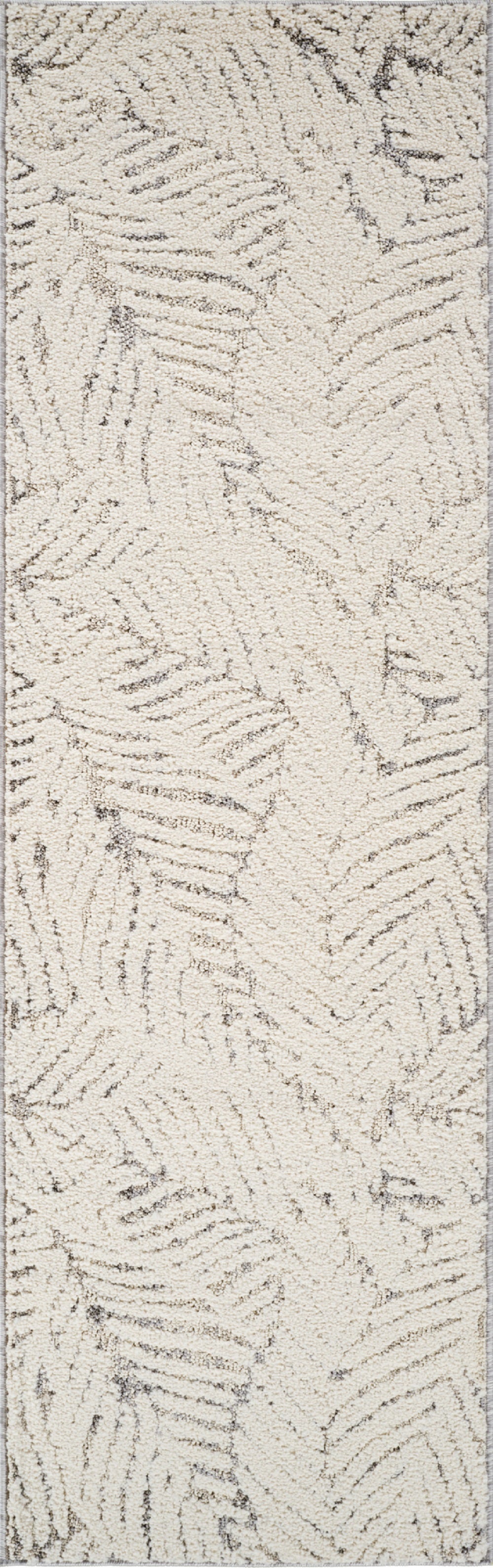 Alfombra moderna floral Nimbus color crema