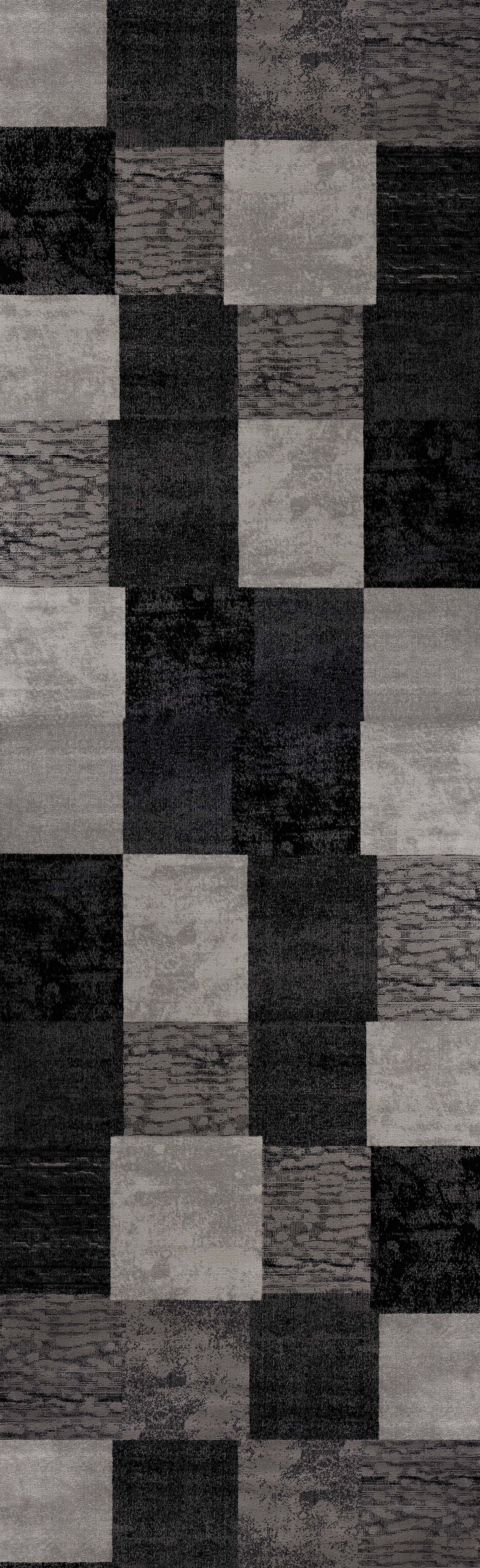 Montage Geometric Checkered Grey Rug