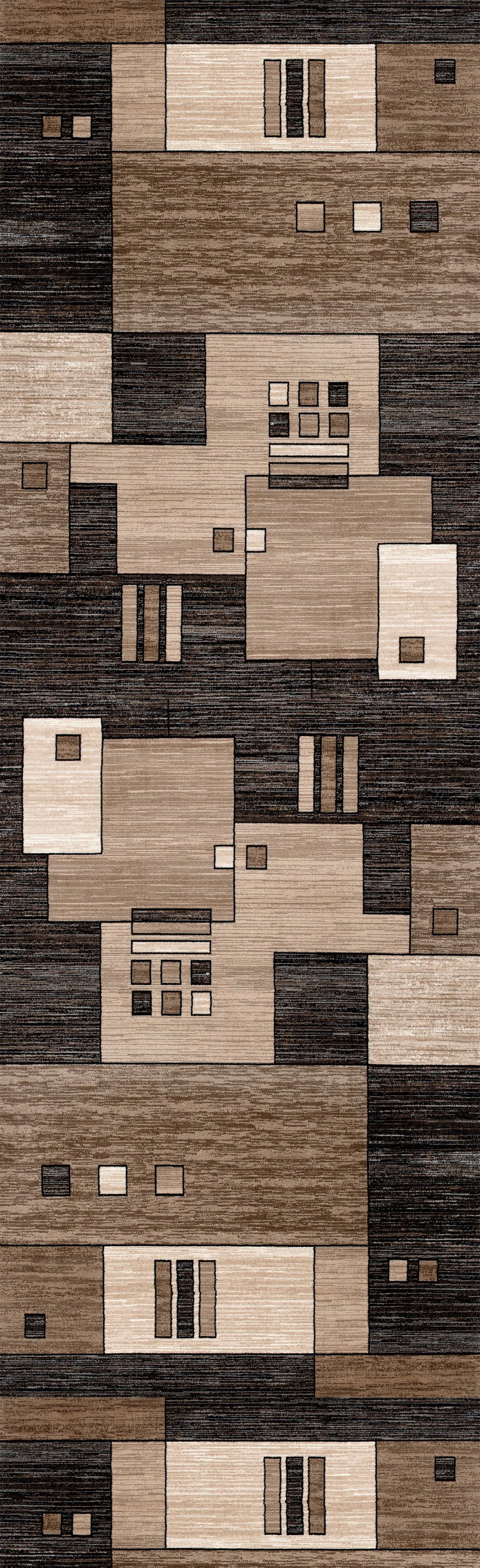 Montage Geometric Checkered Brown Rug