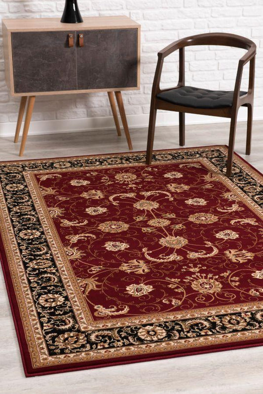 Tapis rouge traditionnel persan majestueux