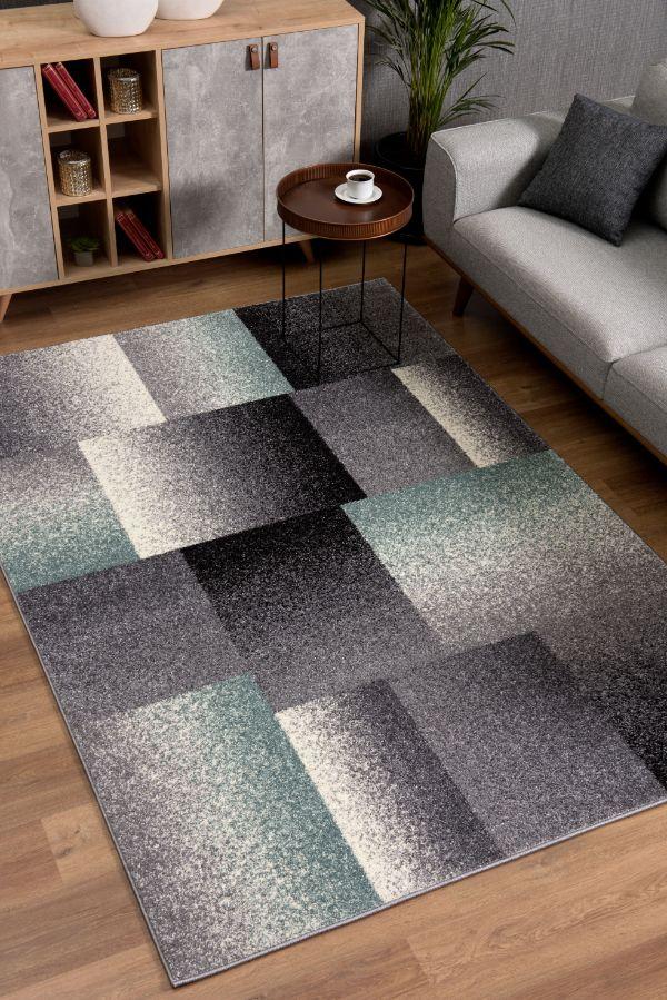 Nova Collection Modern Geometric Area Rug and Runner - Grey