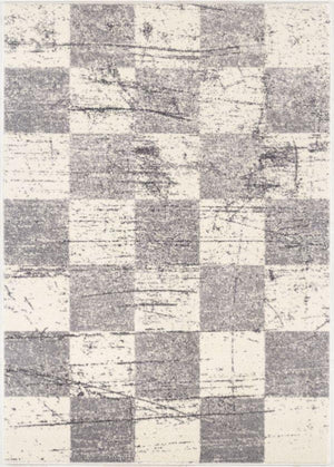 Alfombra geométrica contemporánea blanca Nova