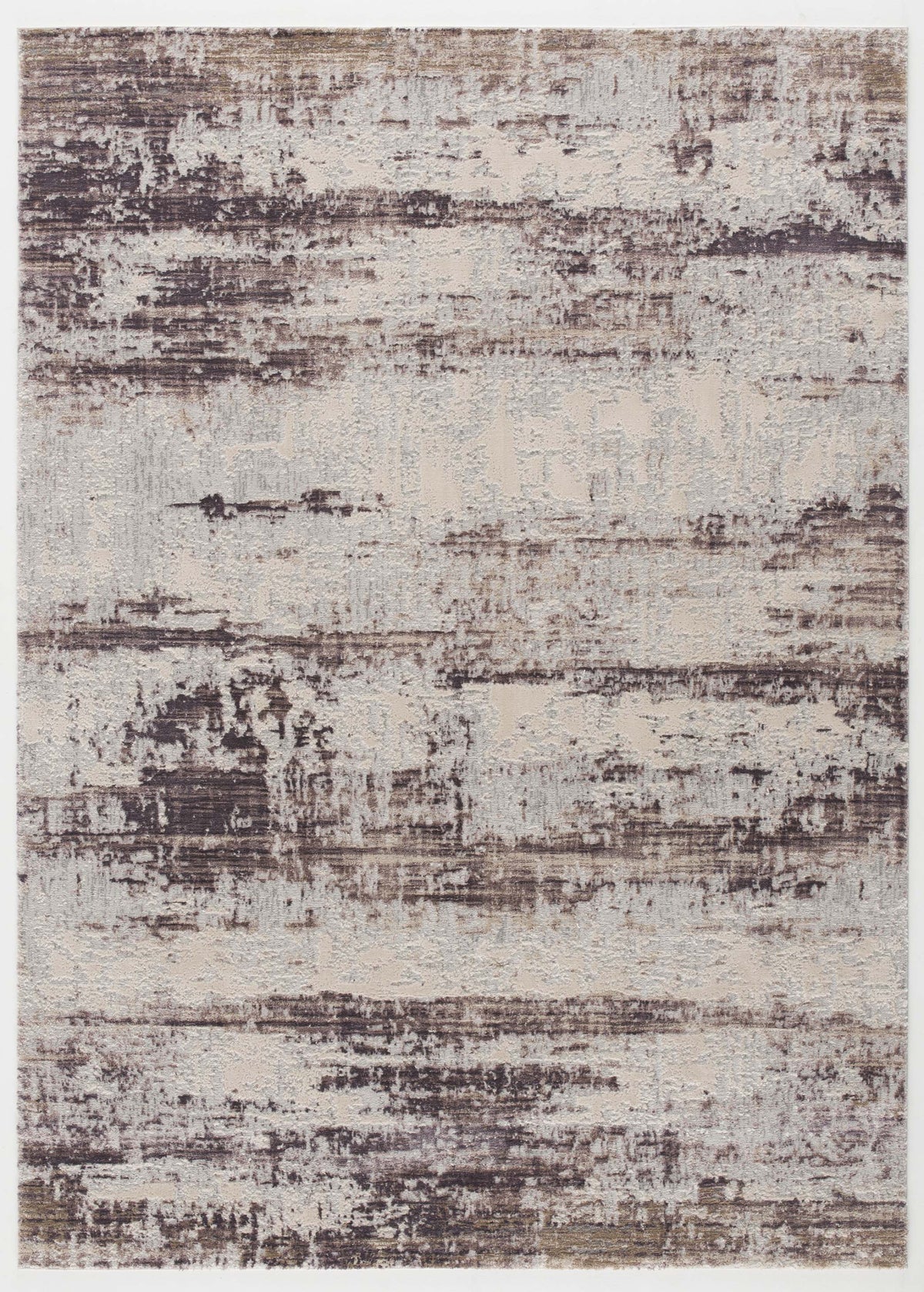 Alfombra de Interior Abstracta Contemporánea Terrana Violeta y Beige