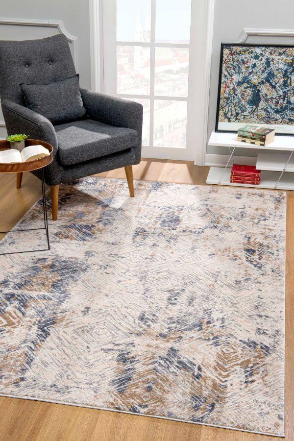 Vogue Collection Modern Abstract Area Rug and Runner - Beige