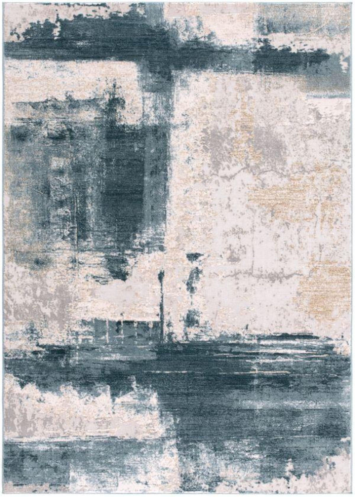 Tapis Terano abstrait contemporain bleu