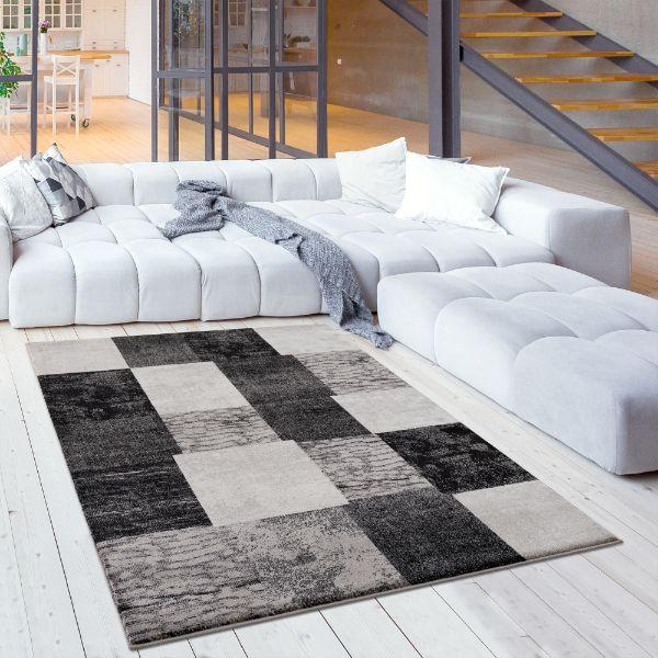 Montage Geometric Checkered Grey Rug