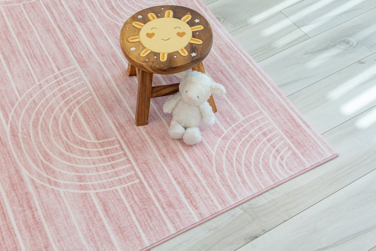 Soft Steps Playtime Rainbow Playmat Pink Soft Rug