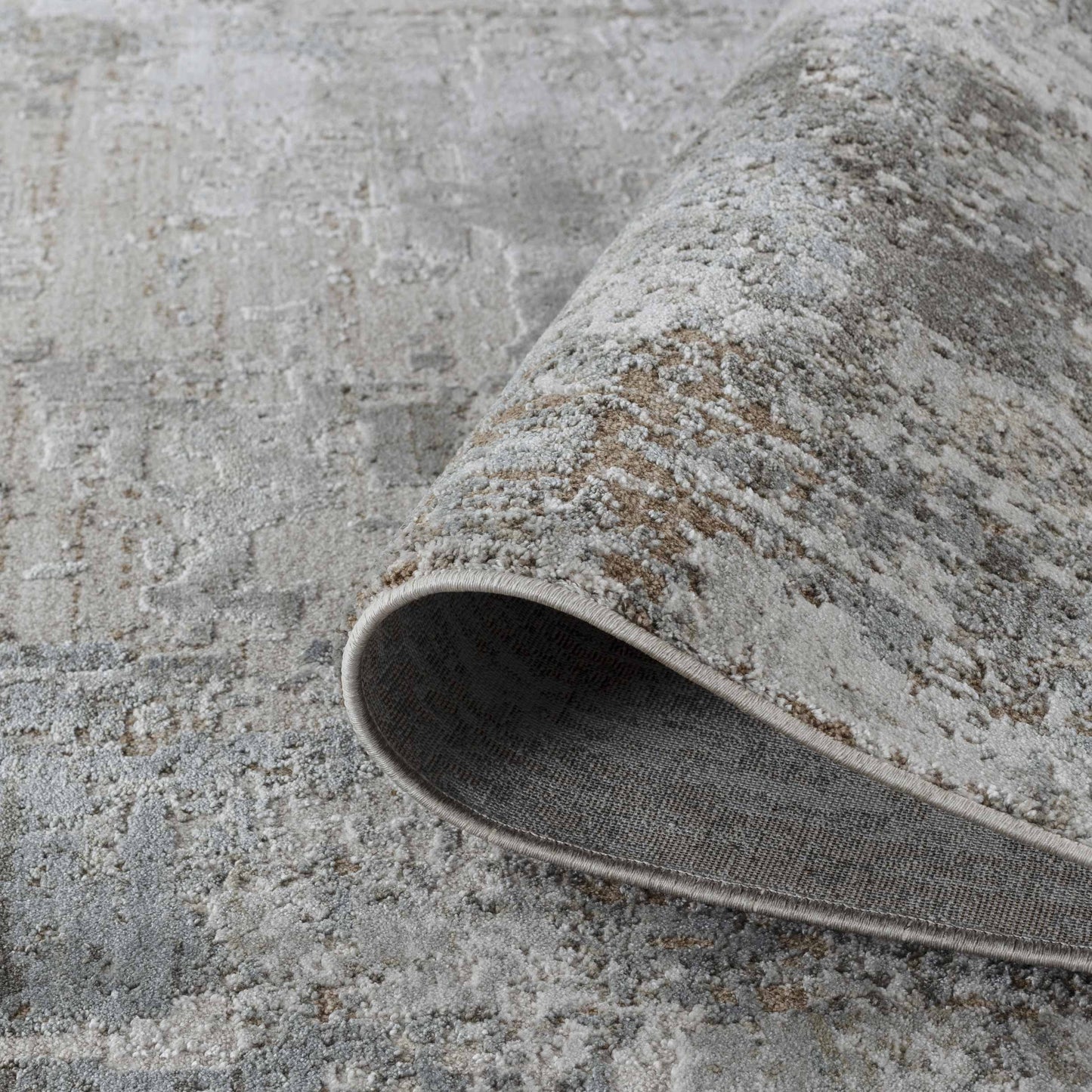 Verona Abstract Distressed Contemporary Beige and Brown Indoor Rug