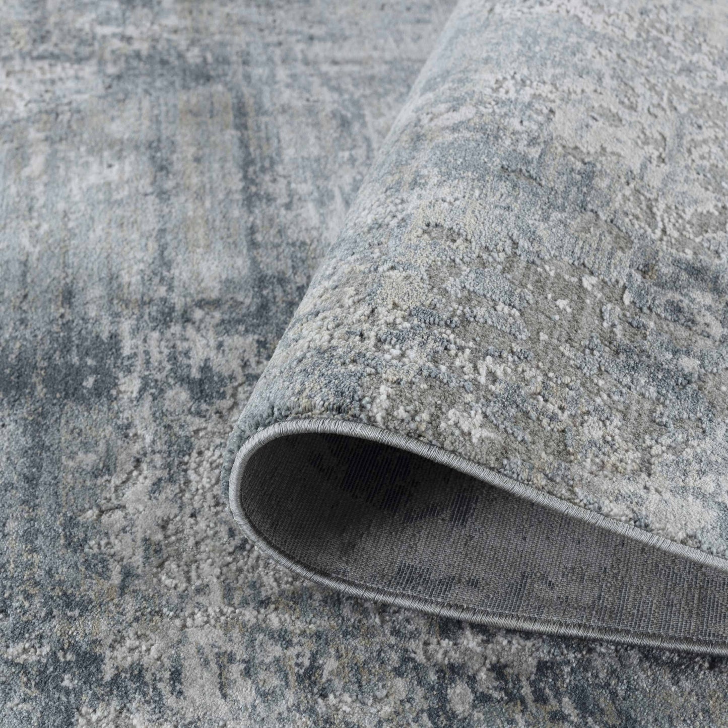 Eira Abstract Contemporary Blue and Grey Indoor Rug