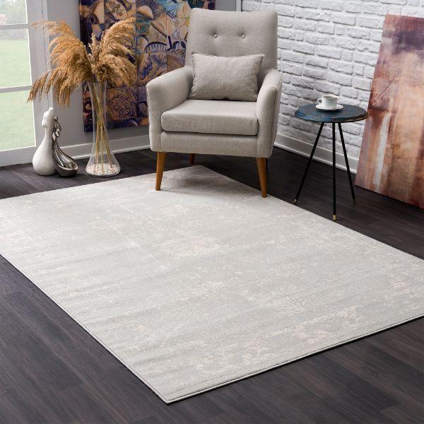 Havana Collection Traditional Abstract Distressed Area Rug and Runner - Grey