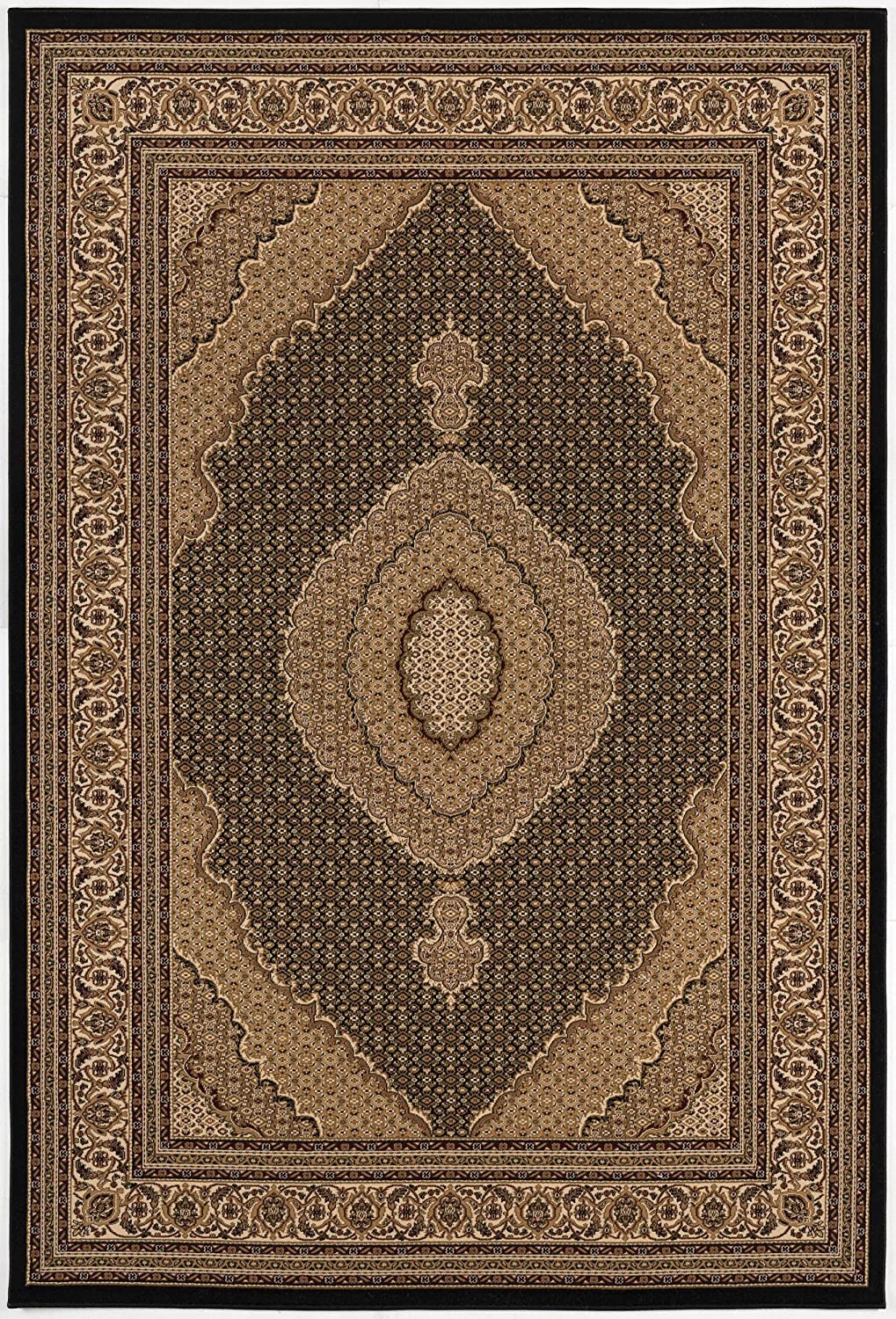Tapis noir traditionnel marocain majestueux
