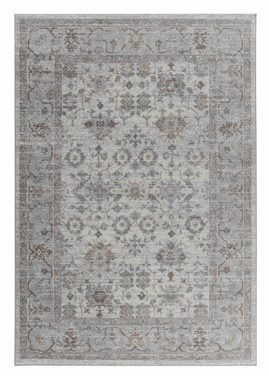 Tapis traditionnel gris vieilli Sakarya