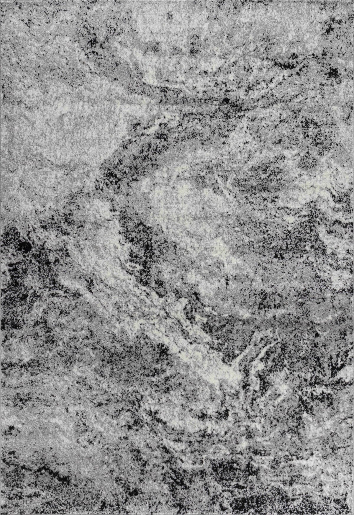 Micah Abstract Marble Contemporary Grey and Black Indoor Rug