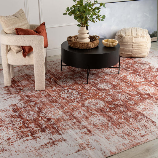 Tapis rouge transitionnel vintage Emir