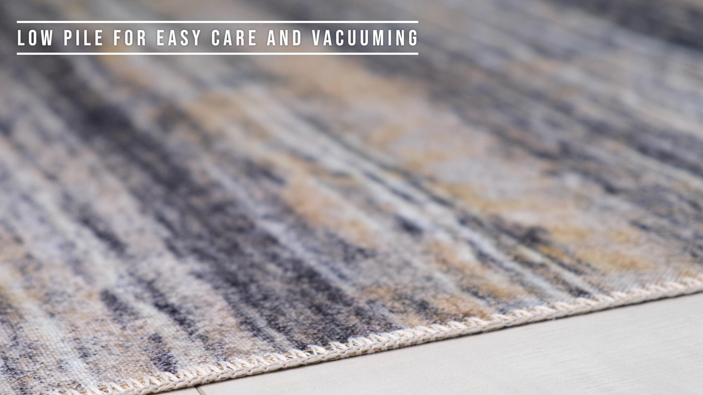 Emir Coastal Contemporary Gold Rug