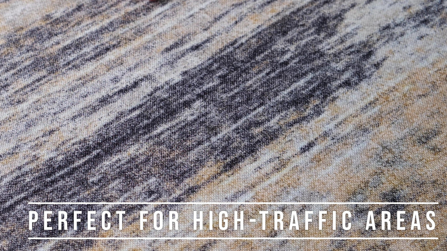 Emir Coastal Contemporary Gold Rug