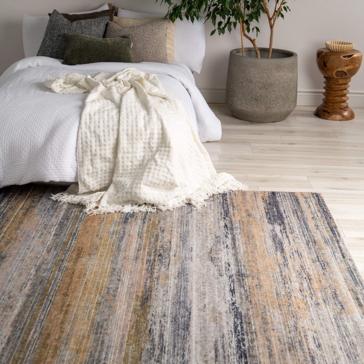 Emir Coastal Contemporary Gold Rug