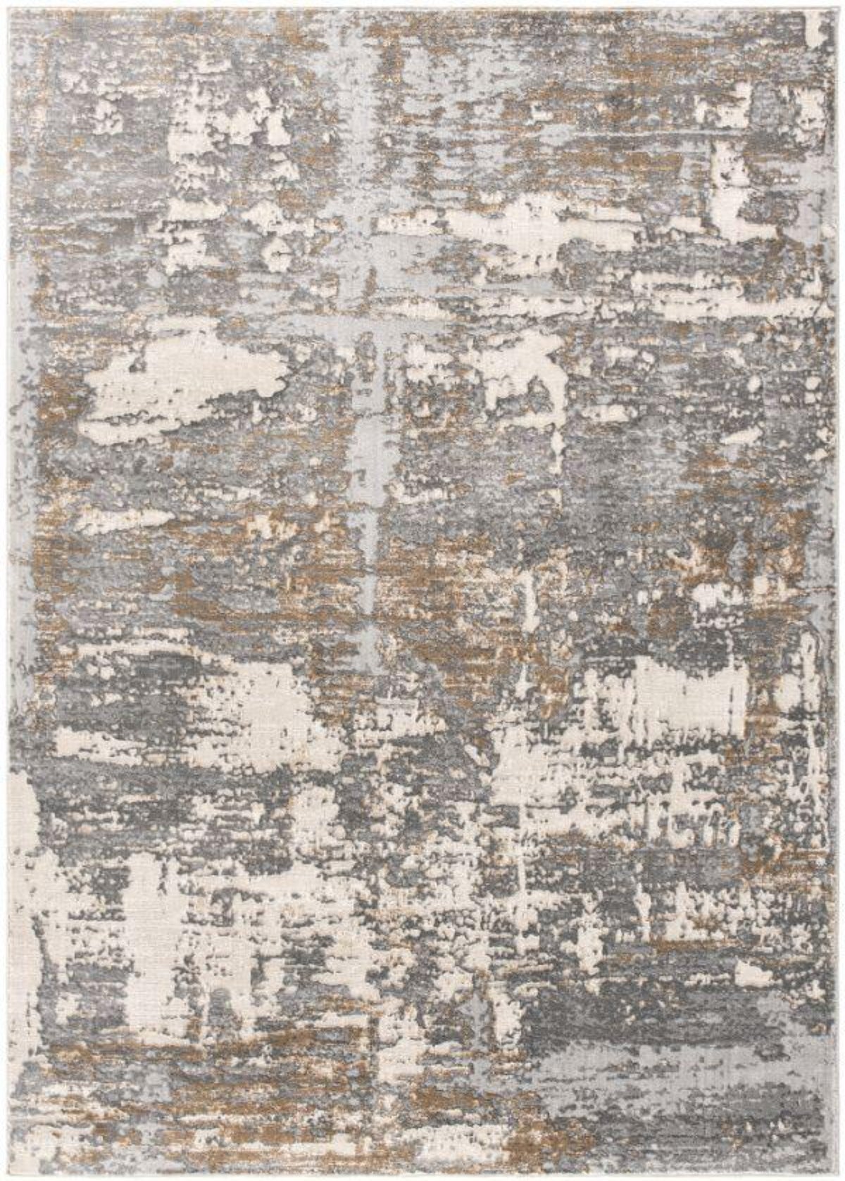 Vireo Abstract Distressed Contemporary Grey and Brown Indoor Rug