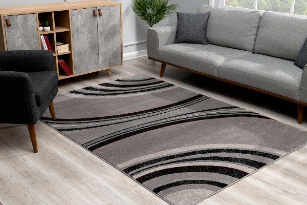 Montage Collection Modern Abstract Runner Area Rug, Grey