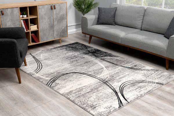 Montage Collection Modern Abstract Area Rug And Runner, Grey