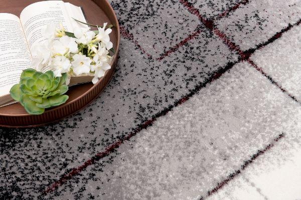 Montage Collection Modern Abstract Runner Area Rug, Grey