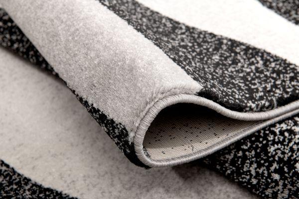 Montage Collection Modern Abstract Area Rug And Runner, Black Grey