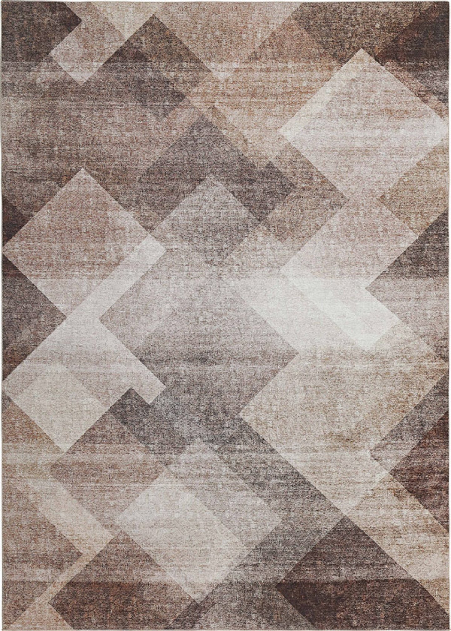 Emir Geometric Brown Rug