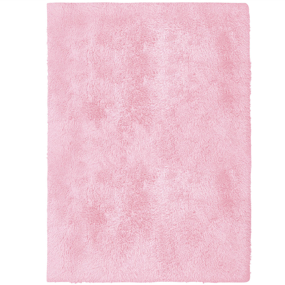 Alba Solid Contemporary Pink Plush Indoor Rug