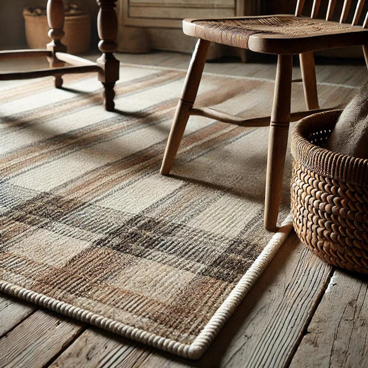 a rug on the wooden floor