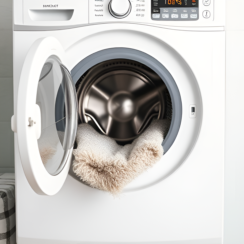 washable rug in the washing machine