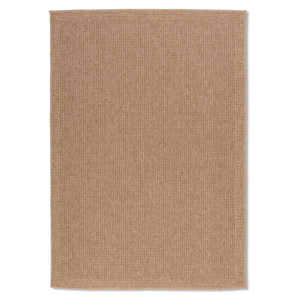 Abstract Modern Jute and Black Outdoor Rug