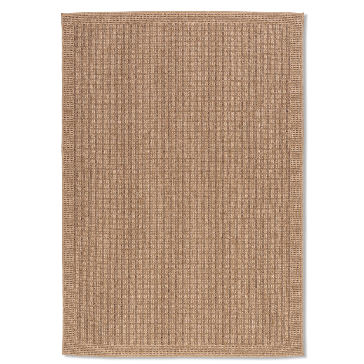 Abstract Modern Jute and Black Outdoor Rug