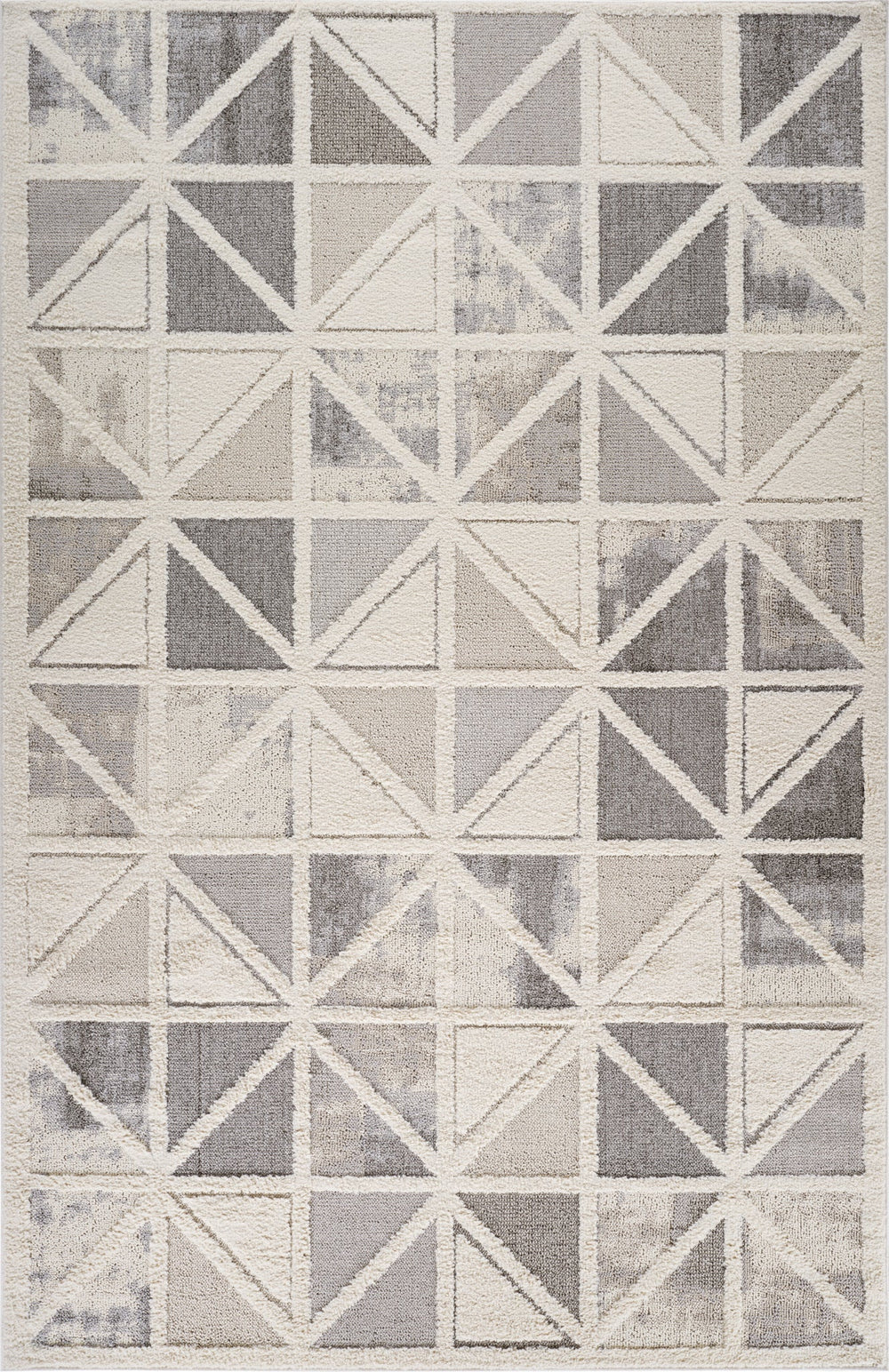 Aarya Geometric Contemporary Cream and Grey Indoor Rug
