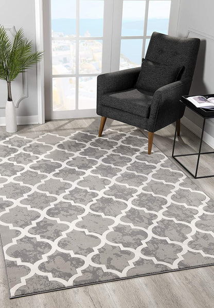 Tapis gris transitionnel marocain Silvia