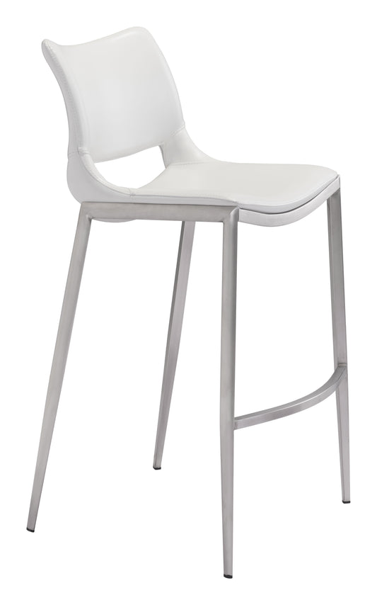 Barstool (Set of 2) White & Silver - Premium Quality & Stylish Design for Your Home