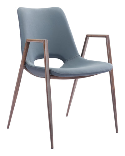 Chaise de salle à manger Desi (lot de 2) Gris azur et noyer
