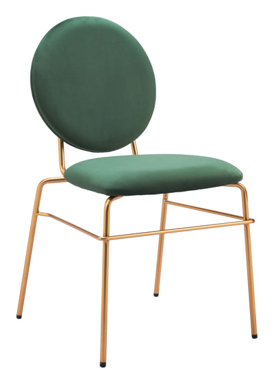 Dining Chair (Set of 2) Green & Gold - Modern & Ergonomic Seating for Home & Office