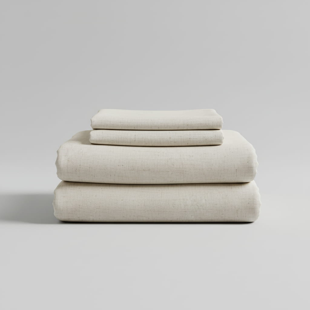 Vesta Bamboo Linen Natural Fitted Sheet Set