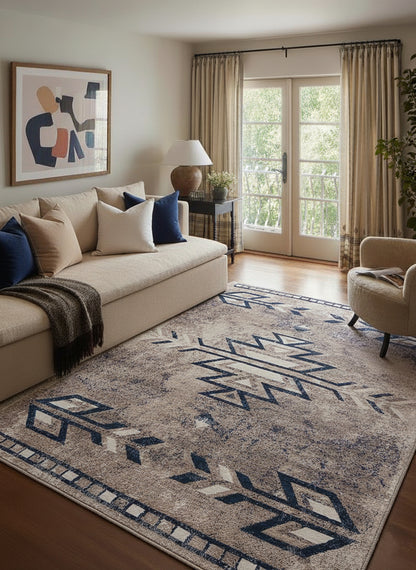 Tapis Bleu Sud-Ouest Havana Boho