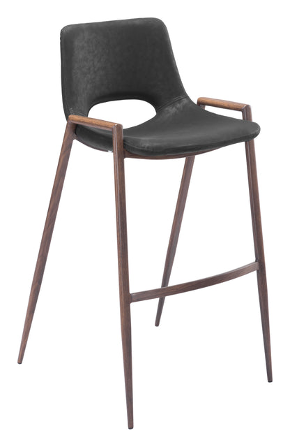 Tabouret de bar Desi (lot de 2) noir et noyer