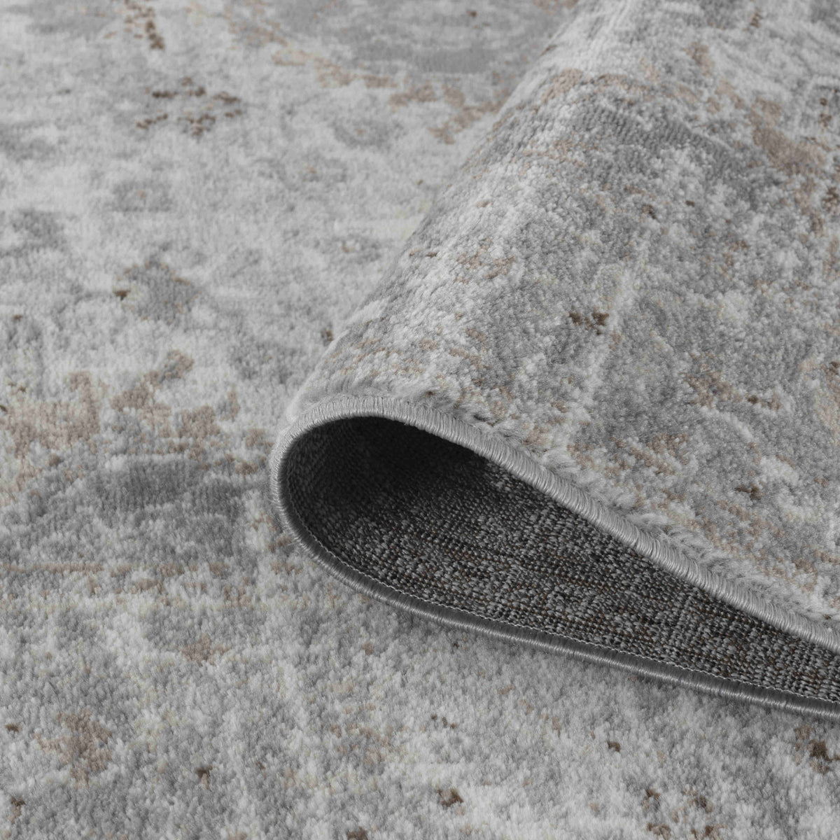 Amina Oriental Traditional Brown and Grey Indoor Rug