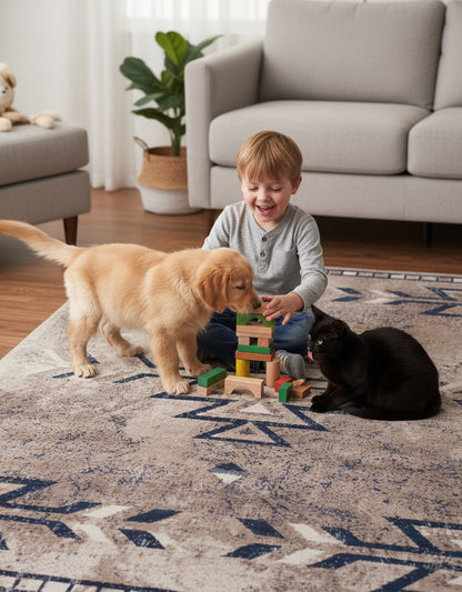 Tapis Bleu Sud-Ouest Havana Boho