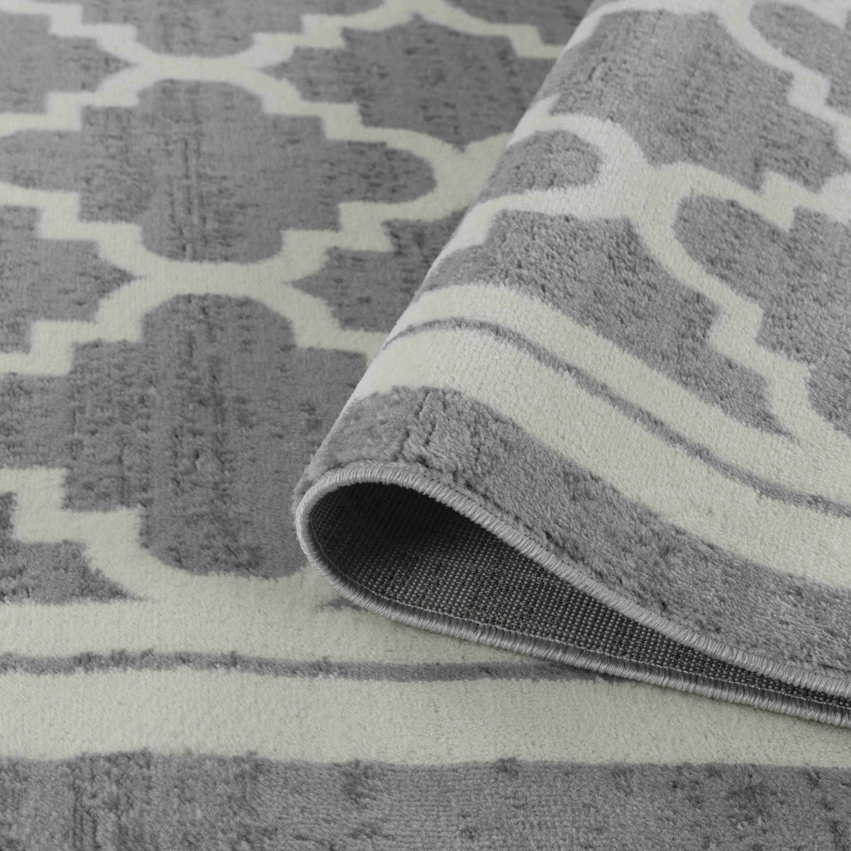 Kaya Trellis Traditional Grey Indoor Rug