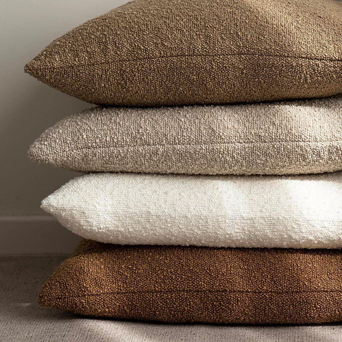 Textured Brown Lumbar Pillow with Insert & Cover
