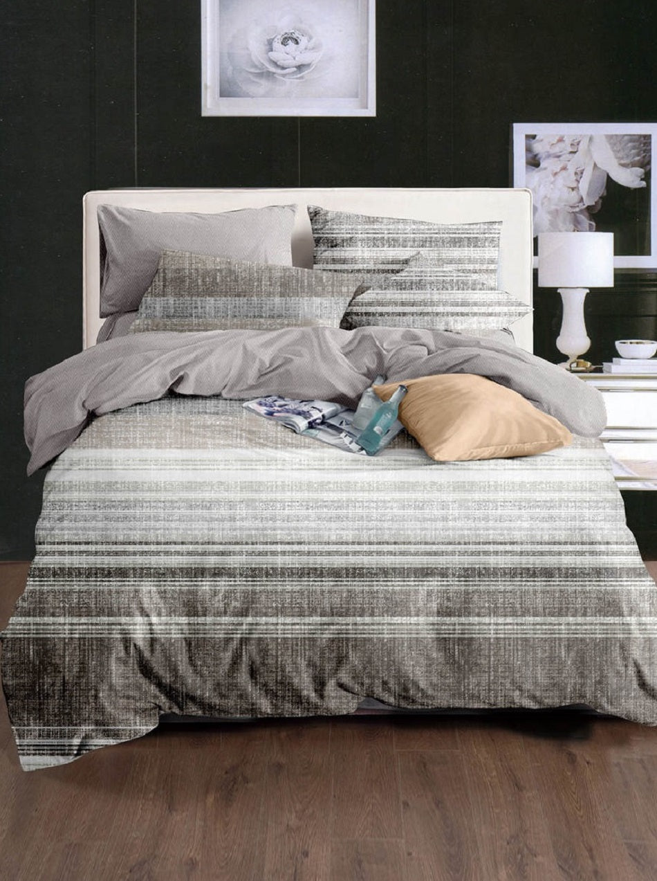 100% Jacquard Microfiber Taupe Duvet Cover Set