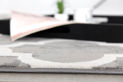 Tapis gris transitionnel marocain Silvia