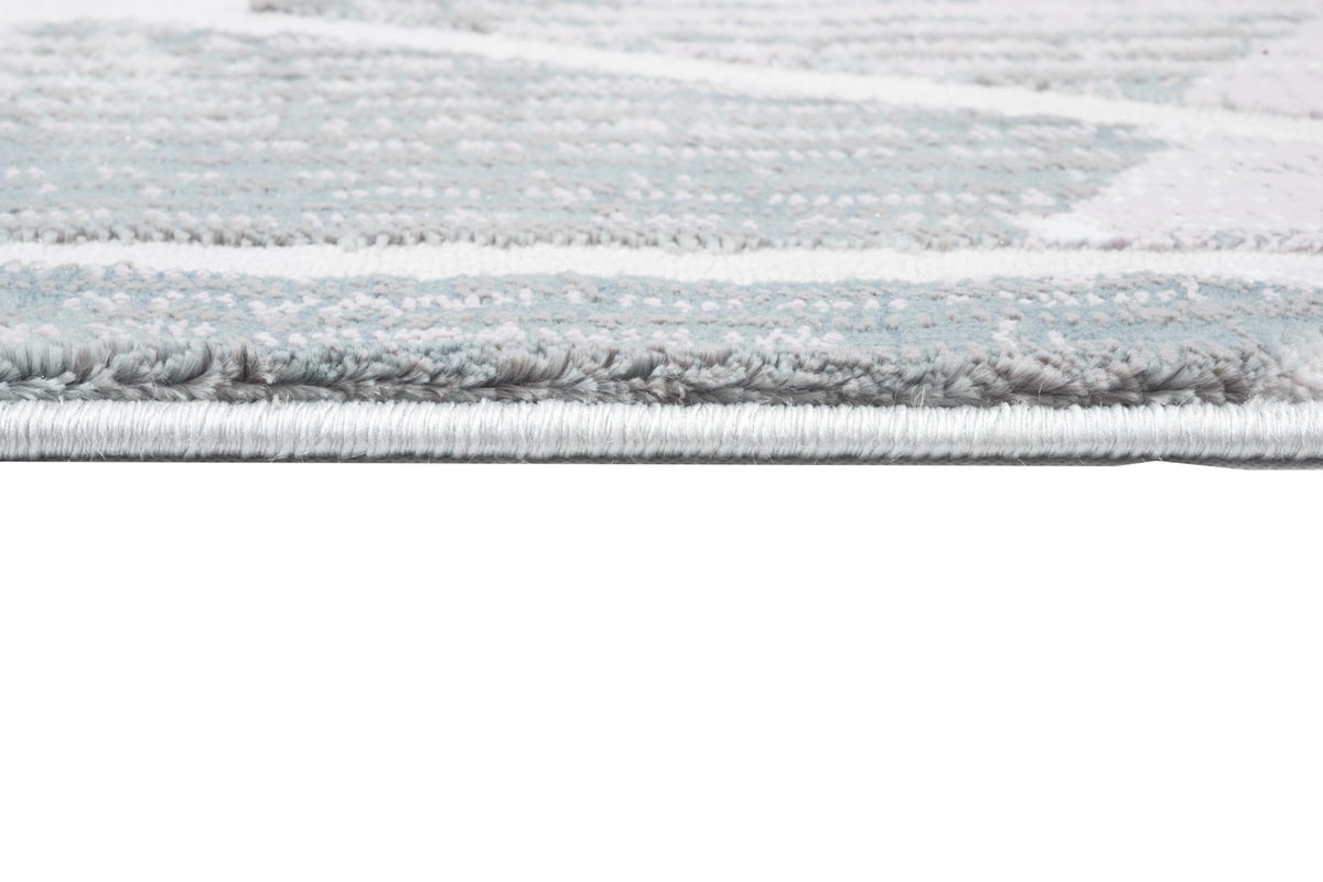 Novus Abstract Contemporary Grey and Blue Indoor Rug
