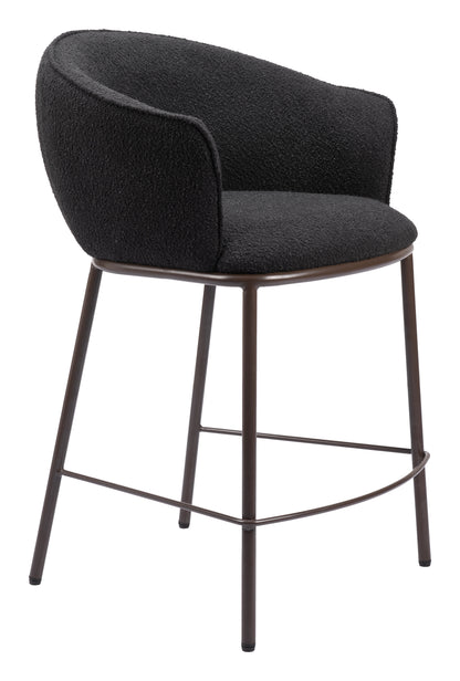 Tabouret de comptoir Essen noir et bronze
