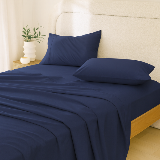 Rug Branch California Cotton Club Sheet Set-Navy