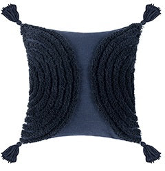 Tufted Arch Abstract Blue Pillow with Insert & Cover
